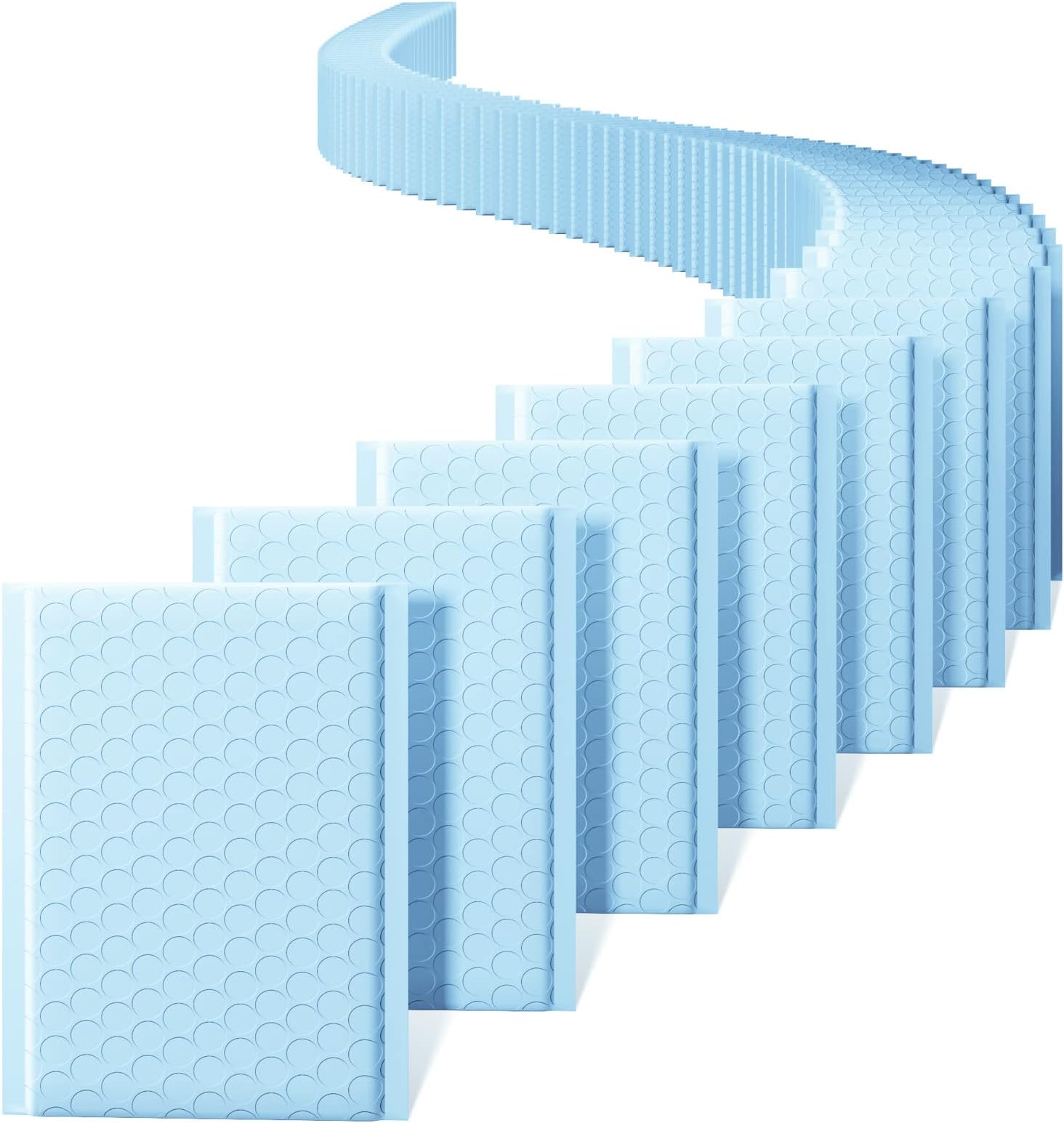 Bubble Mailers 4x7 Inch 100 Pack, Waterproof & Self-Seal Padded Envelopes, Cushioning Mailing Envelopes for Packaging Small Business, Jewelry, Makeup Supplies, Light Blue