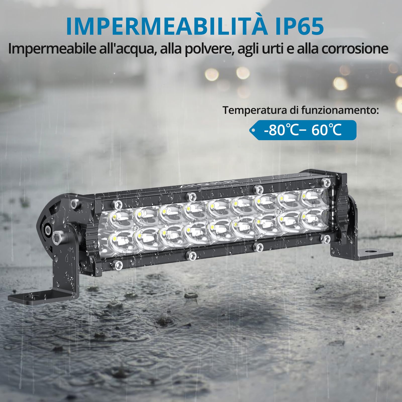 AUTOUTLET 4 Pezzi 60W 18 CM 4800LM Barra LED Fuoristrada,Impermeabile IP67,Spot Faretto,Faretti LED per Auto,Trattore,Camion,Barca,12 V/24 V