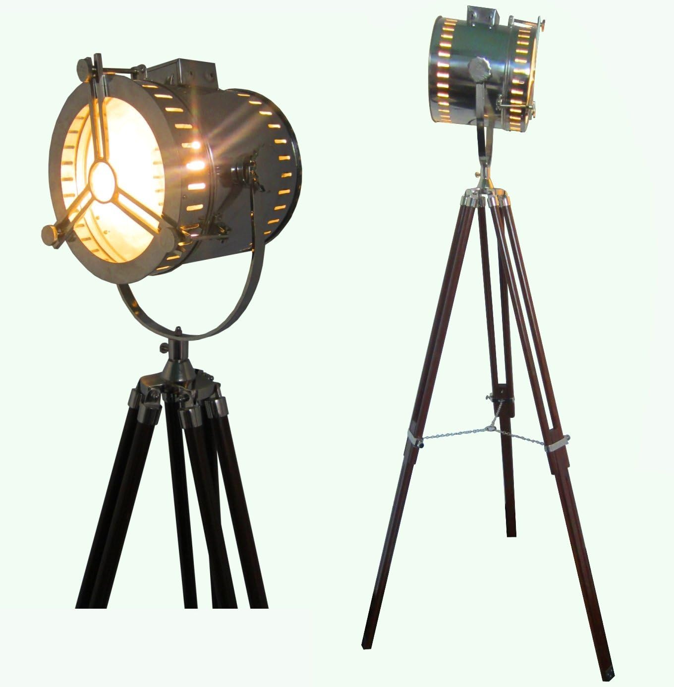 Vintage Retro Floor Focus Tripod Searchlight Lamps Spotlights Lobby Light Decor