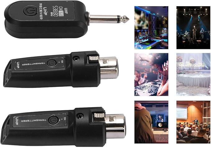 Transmisor y receptor inalámbrico XLR UHF para micrófono miniatura 9