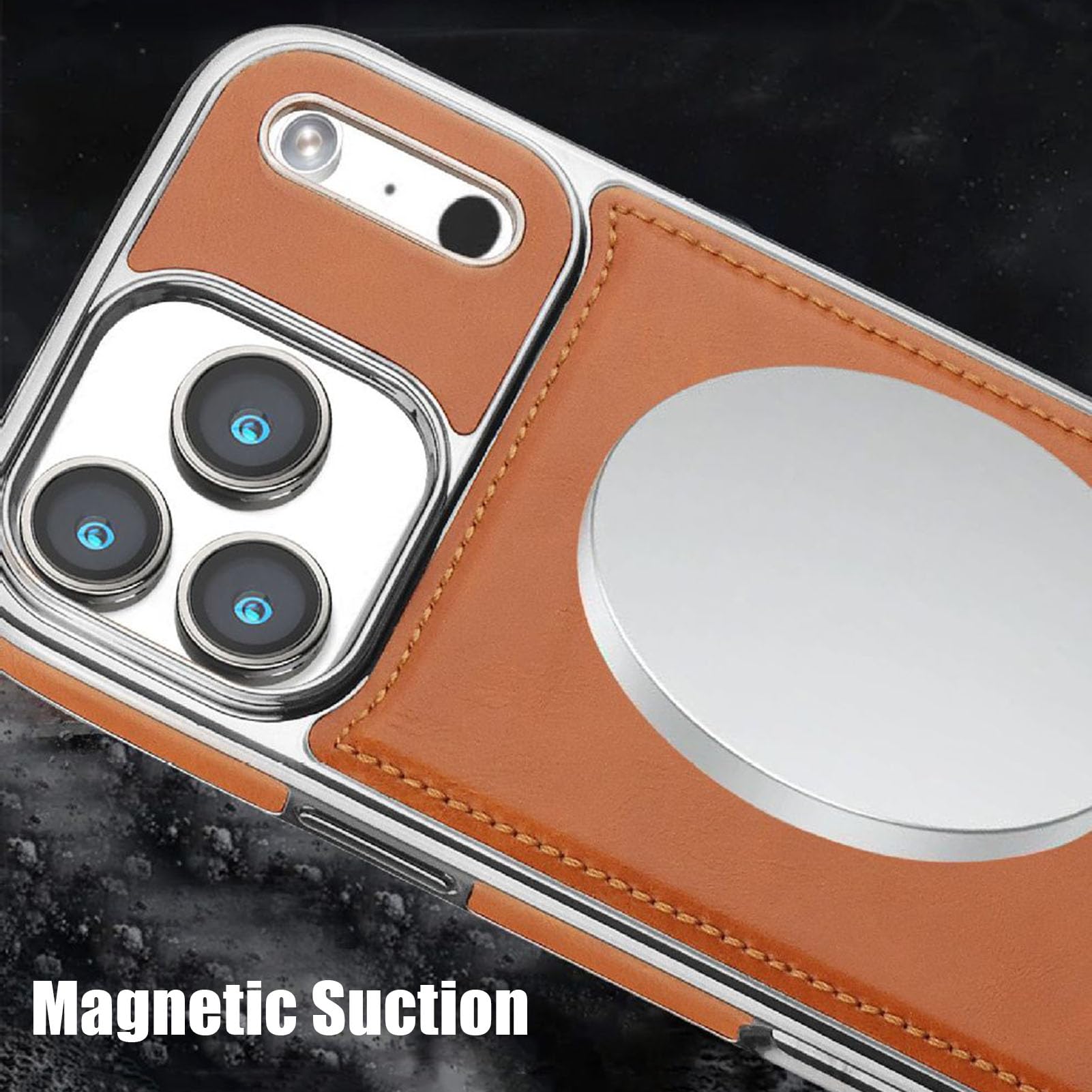 Skórzane etui do iPhone 17 Pro Max / 17 Pro / Air/17, wizualne logo, ochrona przed odgromami, silikonowe, miękkie krawędzie, etui ochronne, czarne, Air