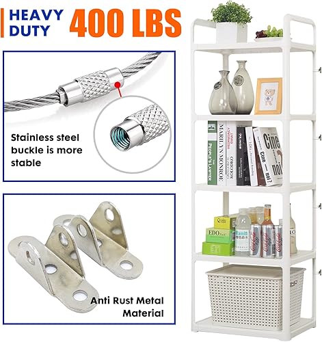 Miniatura 3 de Anclajes para muebles a prueba de bebés, paquete de 10 correas de anclaje de pared antipuntas, de metal, seguro de 400 libras, protege a los niños y