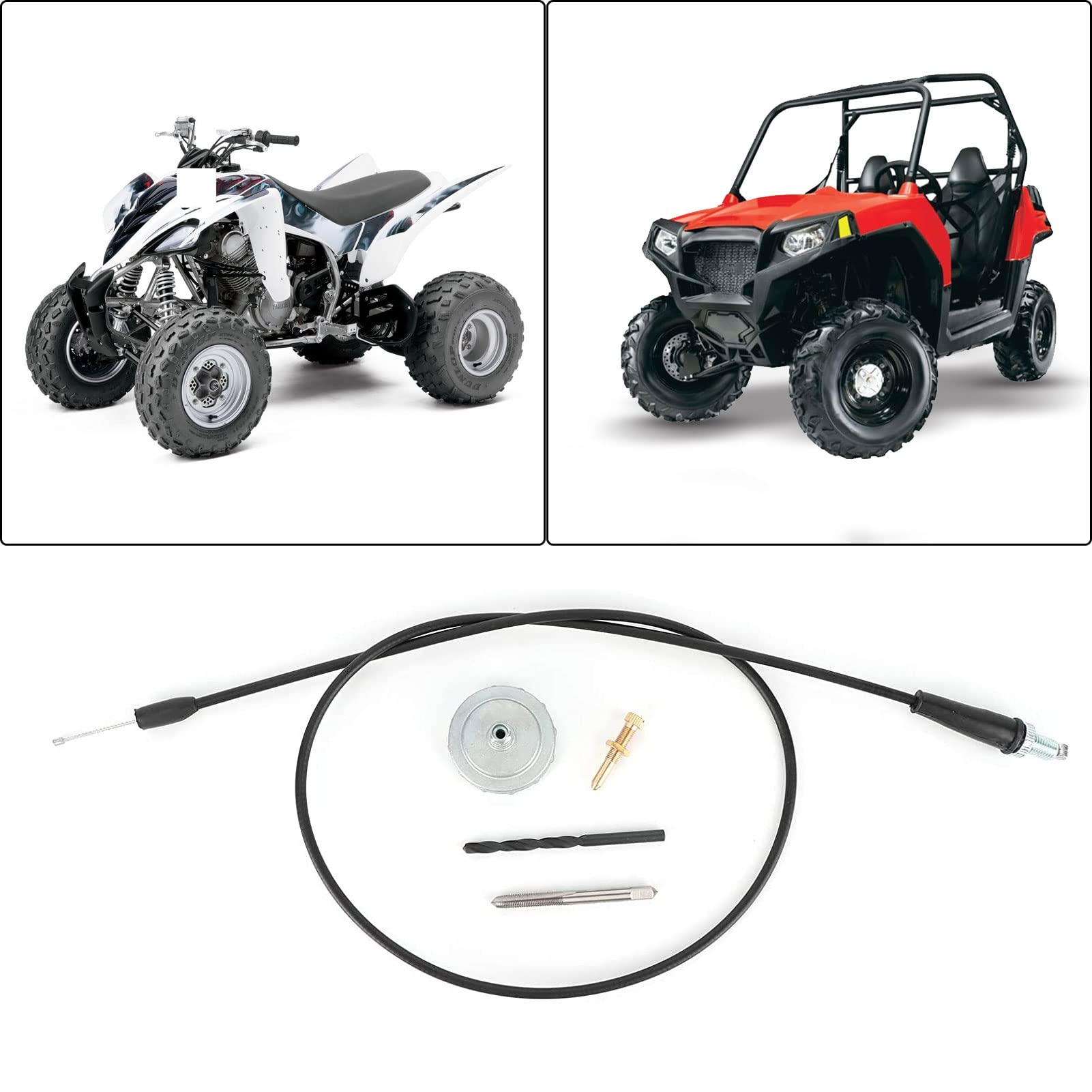 Kit De Cable Del Acelerador, Tapa Y Tornillo De Ralentí Para Yamaha Blaster YFS200 (1988-2006) – Aluminio Y ABS, Reemplazo OEM 101874K
