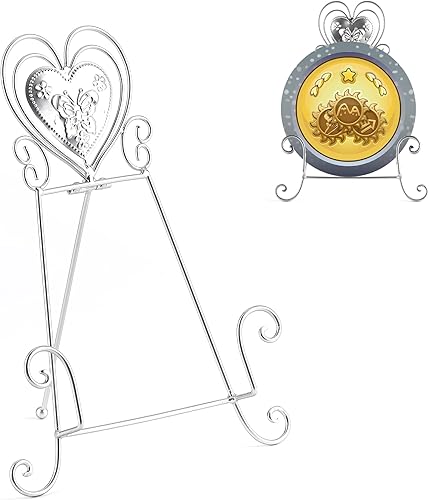 Miniatura 41 de Caballete negro de 16 "H, exhibición del soporte de la placa del metal, marco resistente de la pintura de la imagen, soporte del libro del metal