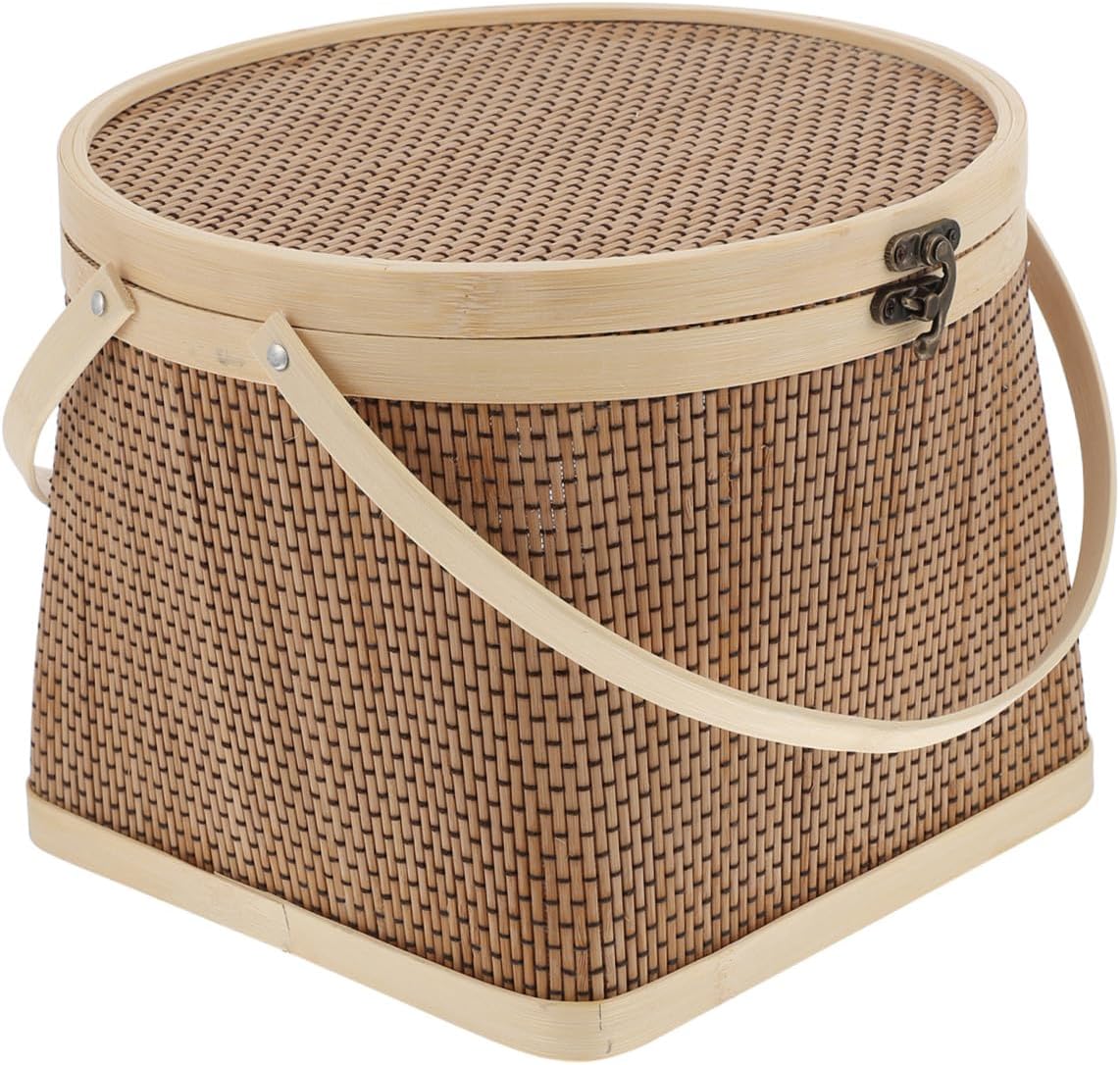 Portable Handwoven Bamboo Storage Basket for Fruits Eggs and Gifts Multi-use Decorative Container for Home Parties and Special Occasions