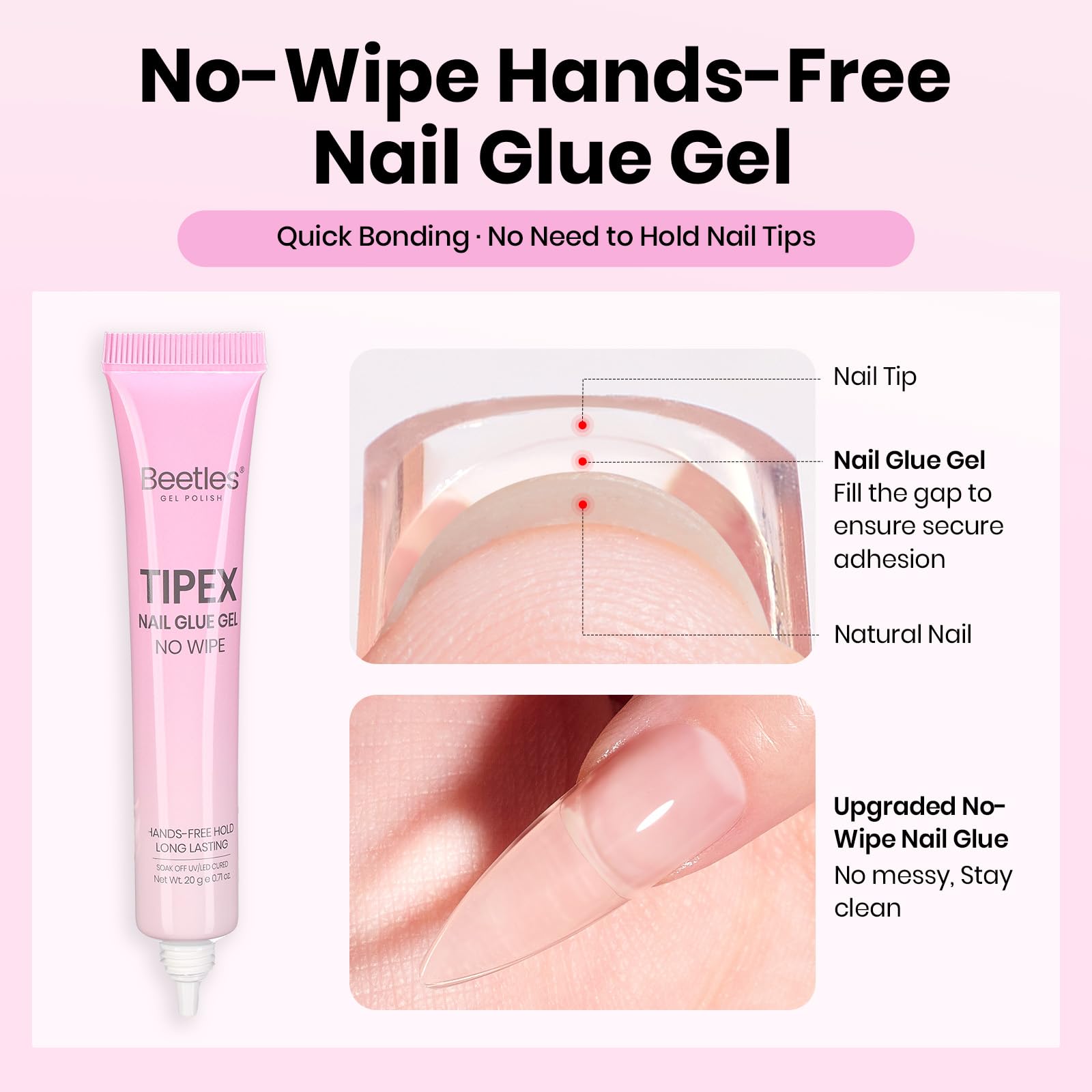 Beetles Tipex Lite Pre-Built Apex Nail Tips, Coffin Medium, 256pcs Value Pack, 16 Sizes | 00-14, Flat-Nail Friendly Acrylic Tips for Natural Nail Beds, Easy for Beginner DIY: 3A-Tipex Lite Kit with Primer-Stiletto Medium