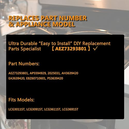 Miniatura 3 de AEZ73293801 - Perilla de estufa para horno de gas, montaje de perilla de control de rango compatible con accesorios de quemador LG, pieza de