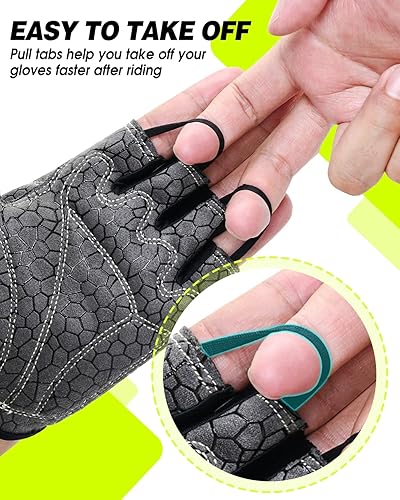 Miniatura 4 de Tanluhu Guantes de Ciclismo - Guantes de Bicicleta de Montaña de Medio Dedo para Carretera, Transpirables, Absorben Impactos, para Hombres y Mujeres