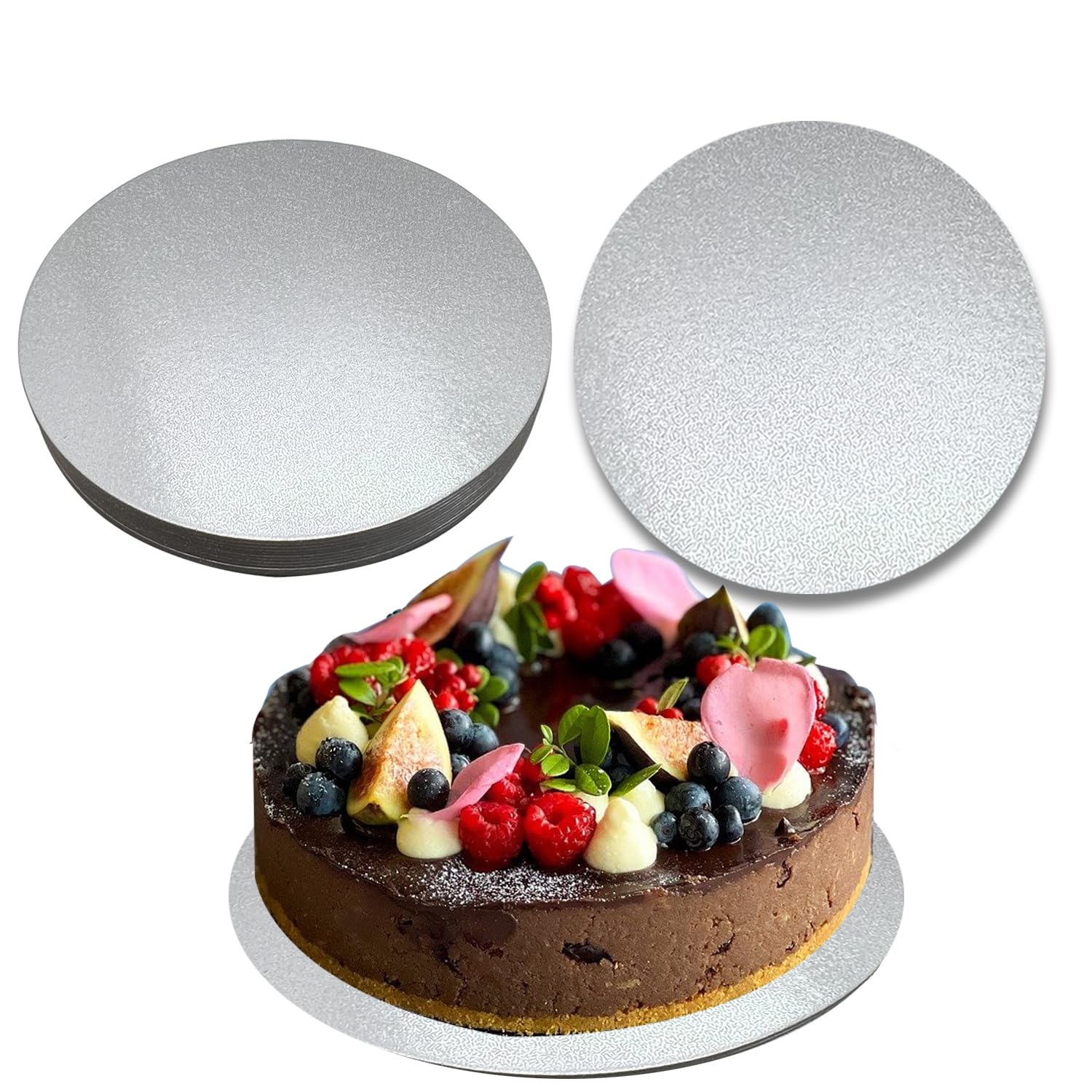 XYSMZM 12 Pcs Cake Boards, 10 Inch Cake Base Cardboards, Cake Circle Base for Cake Decorating, Silver