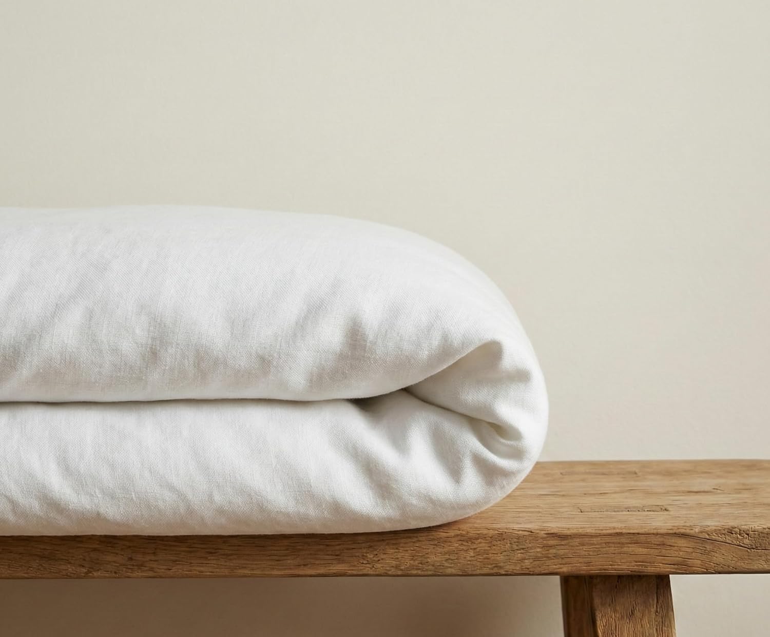 Duvet Cover Set - Linen Cotton Blend Bedding, Breathable, Pre-Washed & Hypoallergenic - White, Full (78" x 88")