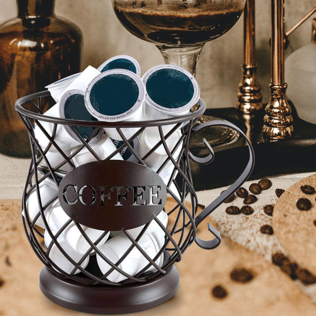 Angoily Porte-baguettes en Fil de Fer pour Ustensiles Cuisine, Rangement Simple et Élégant, Maintien des Objets Lourds, pour Plan de Travail Cuisine