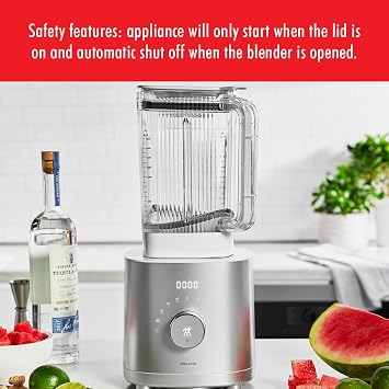 ZWILLING Enfinigy 64-oz. Countertop Power Blender, Smoothie Blender, Crush Ice, Frozen Desserts, Silver