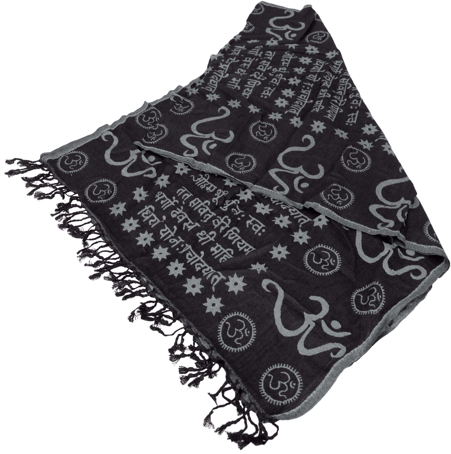 GURU SHOP Pashmina Viskose Schal/Stola mit OM Muster, Herren/Damen