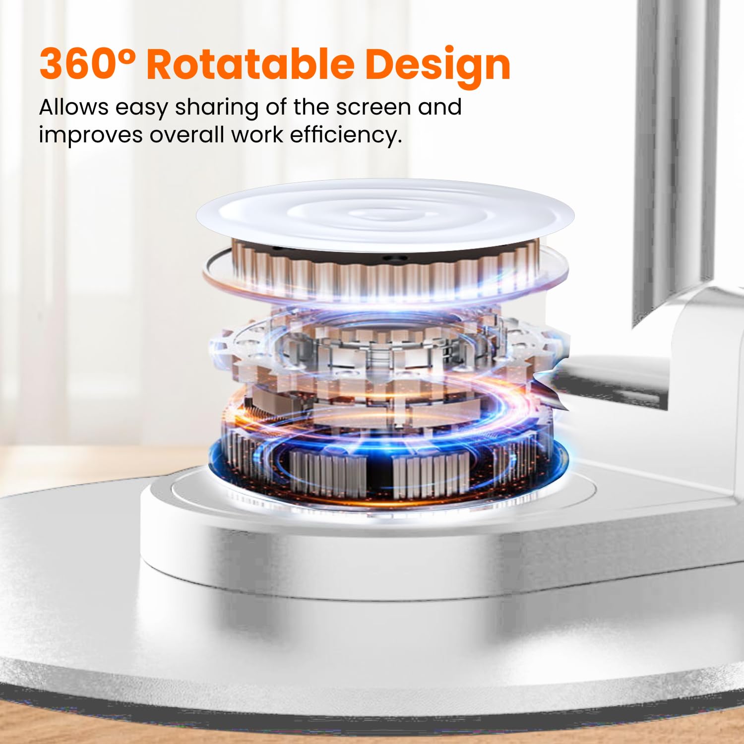 Elfora 360° Rotating Mobile Phone Stand | Foldable, Height & Angle Adjustable Phone Holder for Desk | Portable & Stable Design | Compatible with iPhone, Samsung, Vivo, Oneplus & All Smartphones(White) — Amazon image 4