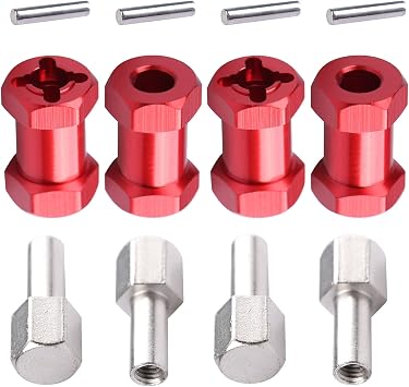 AIMROCK 12mm Hex Hub Extension Wheel Spacer 20mm Offset for 1/10 SCX10 RC Crawler Truck Red, 20mm