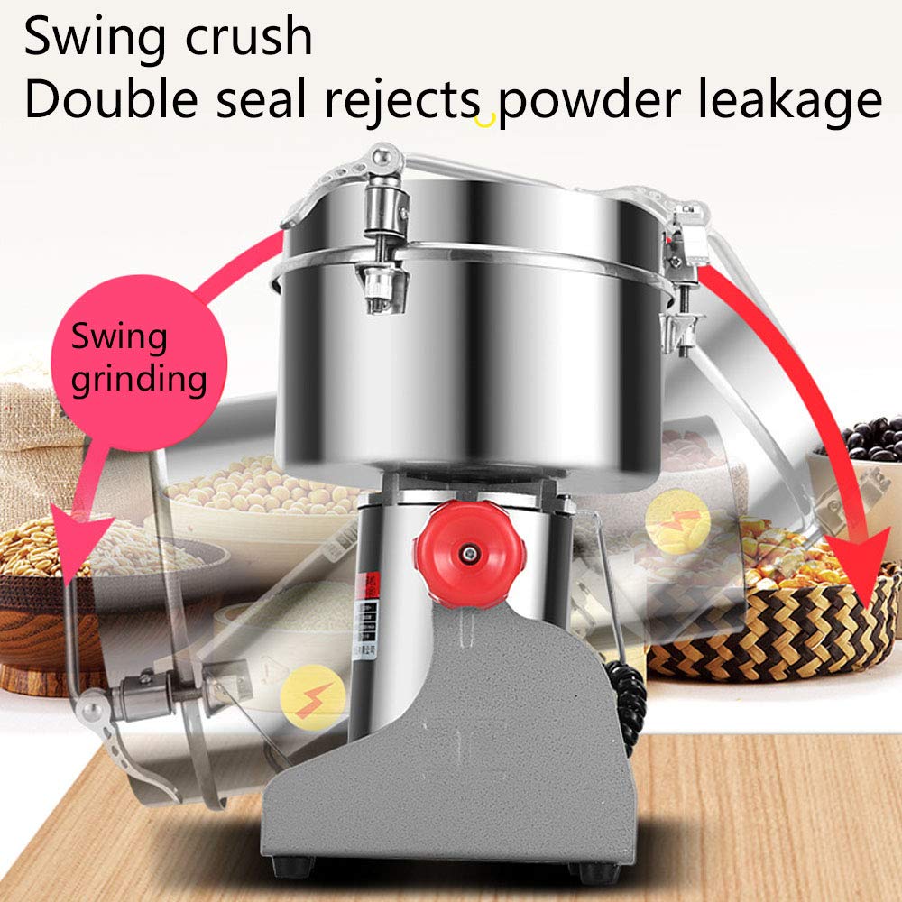 Moulin à céréales électrique en acier inoxydable 1000 g, 220V Moulin à céréales électrique en acier inoxydable 1000 g, 220V