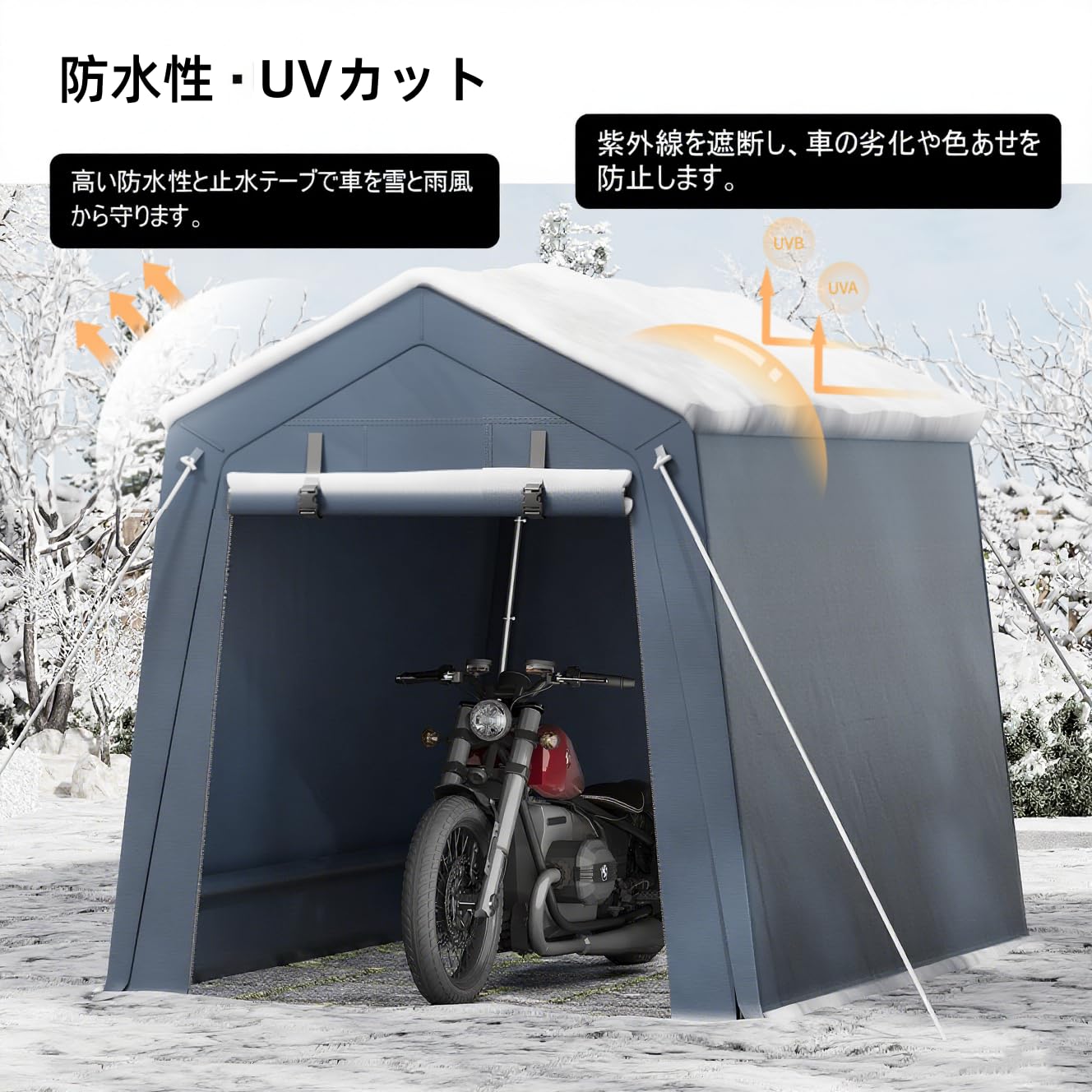 バイク、自転車　ガレージ 3台用 Amazon | Euker バイクガレージ サイクルポート1台用〜3台用 自転車