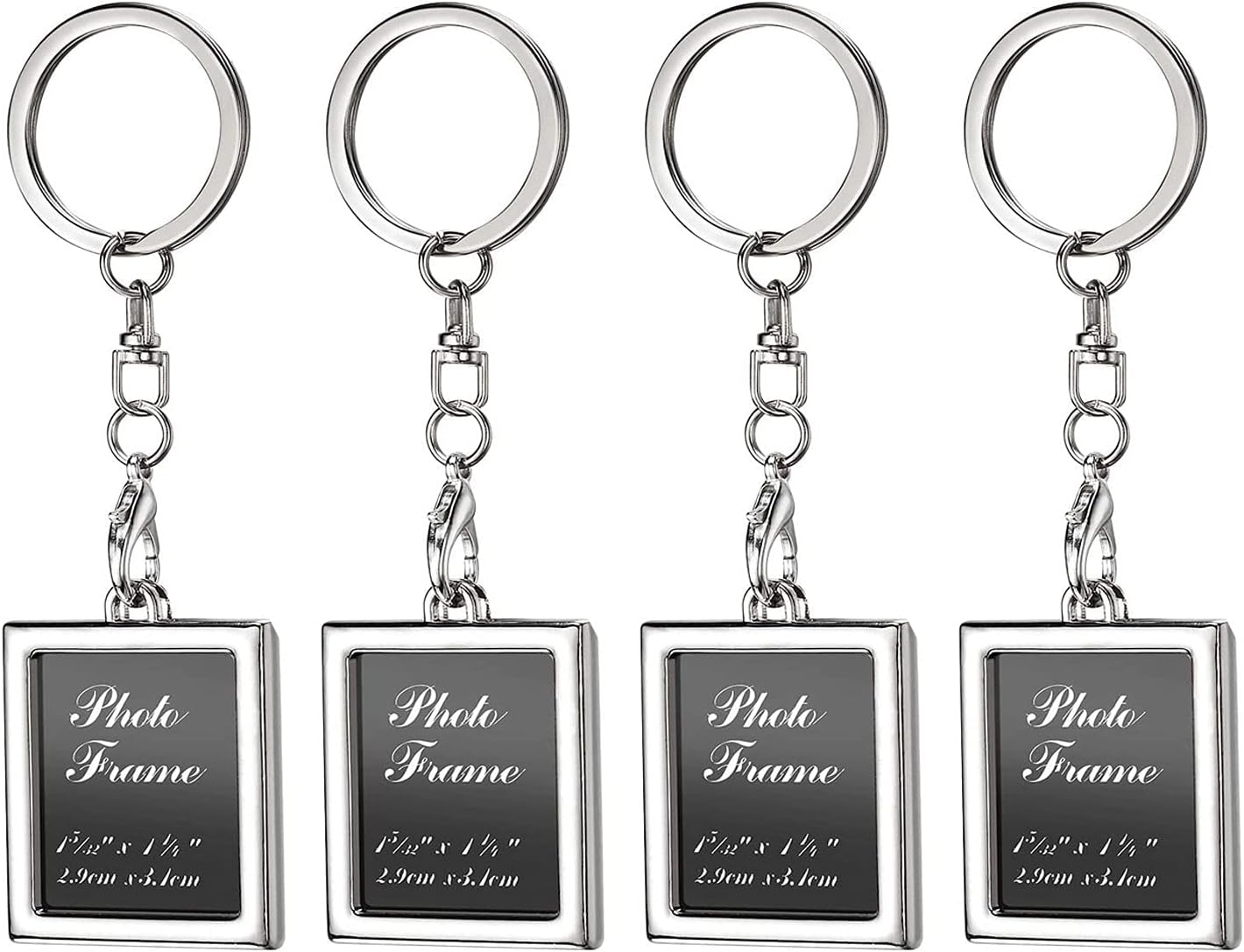 ZIOJOVK Photo Frame Key Chain Set 4 Pieces Rectangle