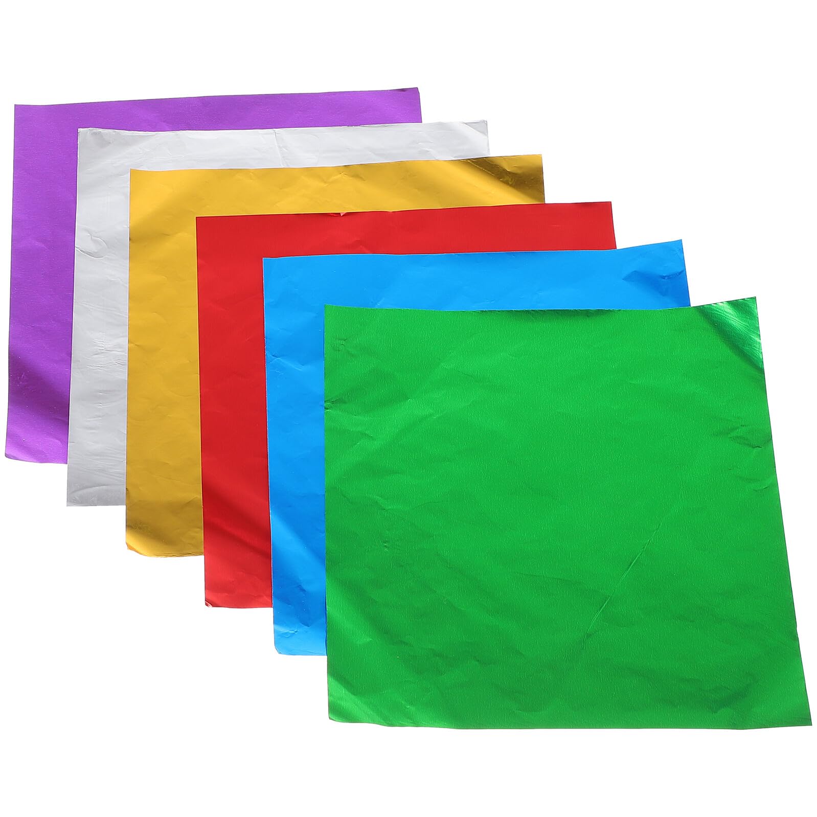 Papier aluminium coloré 15 cm pour emballage de chocolat - 600 feuilles assorties