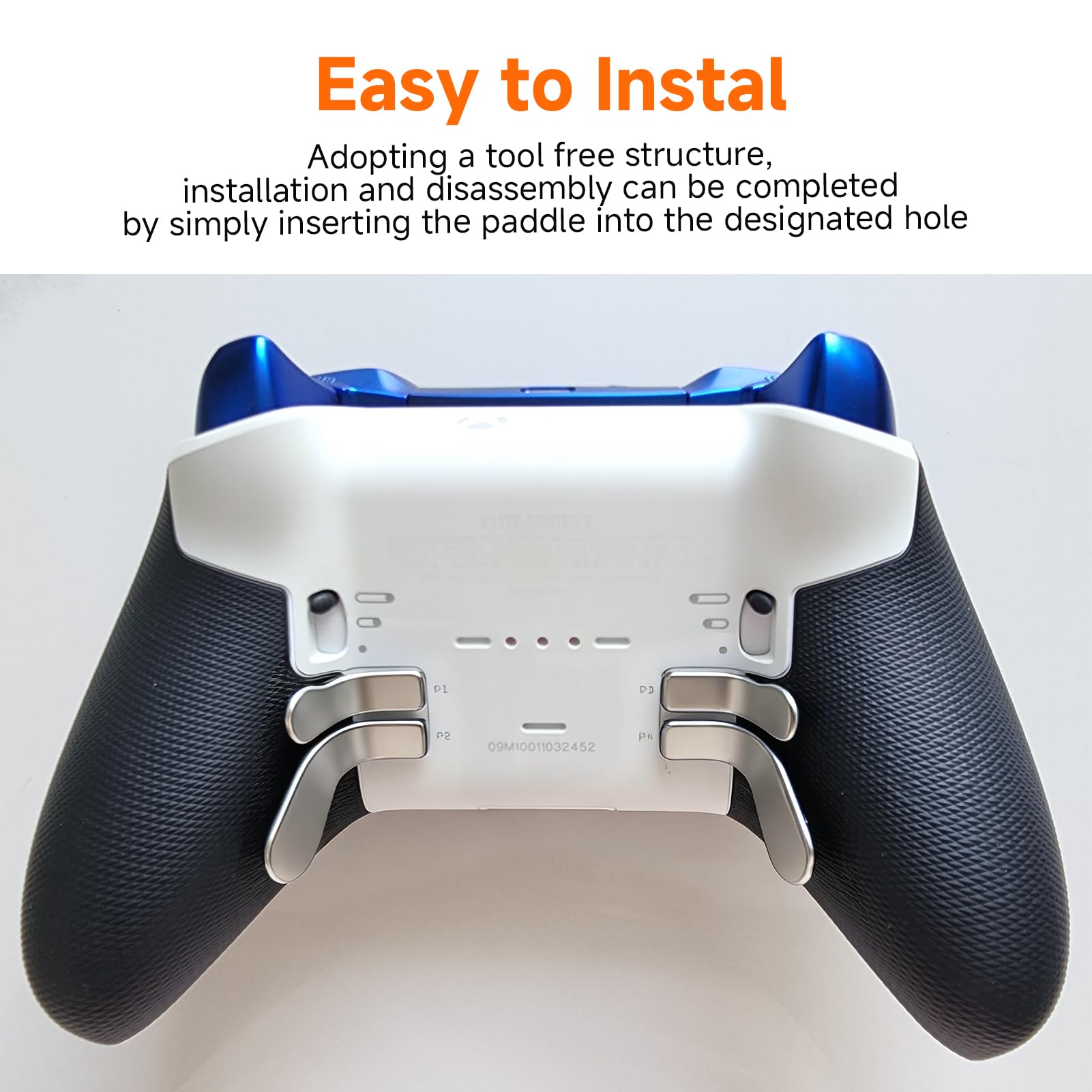 Dupoem Lot de 4 Paddles pour Xbox One Elite/Series 2 - Palettes de Déclenchement Argent Haute Performance Compatibles avec Manette Xbox Elite Series 1 & 2
