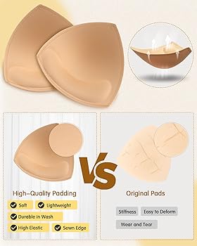 Amazon.com: KSang Bra Pads Inserts 4 Pairs - Sewn Edges