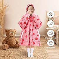 Vista 5 de BINSUNS Oversized Wearable Hoodie Blanket, Soft Fuzzy Microfiber & Sherpa Wearable Blanket Sweater with Giant Pocket