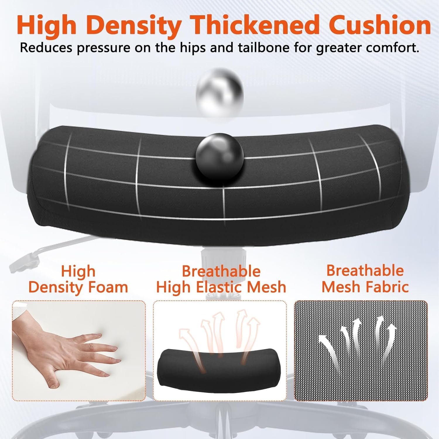 CLATINA Ergonomic Rolling Mesh Back Desk Chair with Executive Lumbar Support and Adjustable Swivel Design for Home Office Computer Black 8 Pack