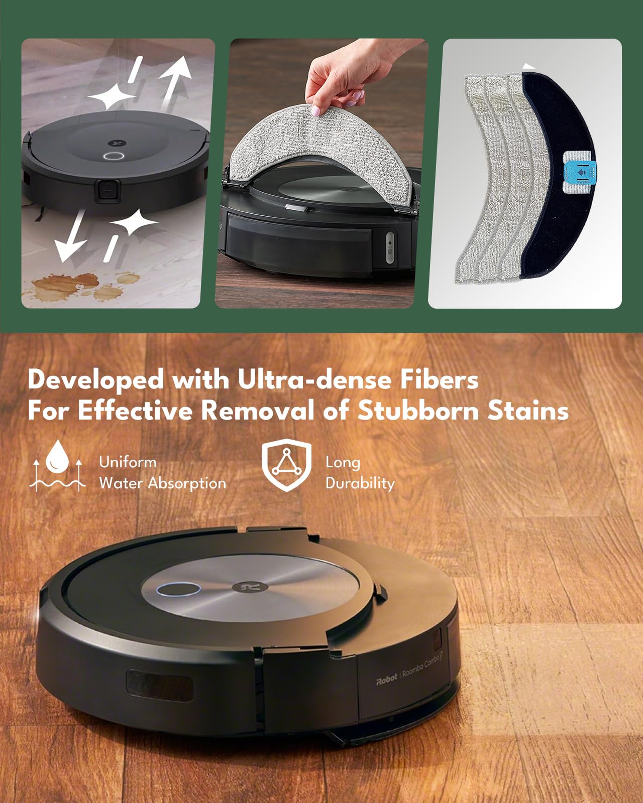 Yivy Zestaw 26 akcesoriów do odkurzacza iRobot Roomba Combo j7+/j9+/10 Max, części zamienne do Combo j7 Plus/J9 Plus, akcesoria zamienne: 4 szczotki główne, 6 szczotek bocznych, 4 filtry HEPA, 6