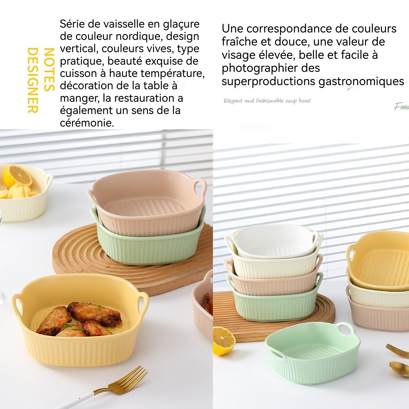 2pcs Plat à gratin en céramique Anti-Rayures Blanc pour friteuse à air Chaud | pour la préparation de lasagnes, Soupe, Tiramisu et Plus d'accessoires de friteuse,Plat a Tarte,Plat Tarte