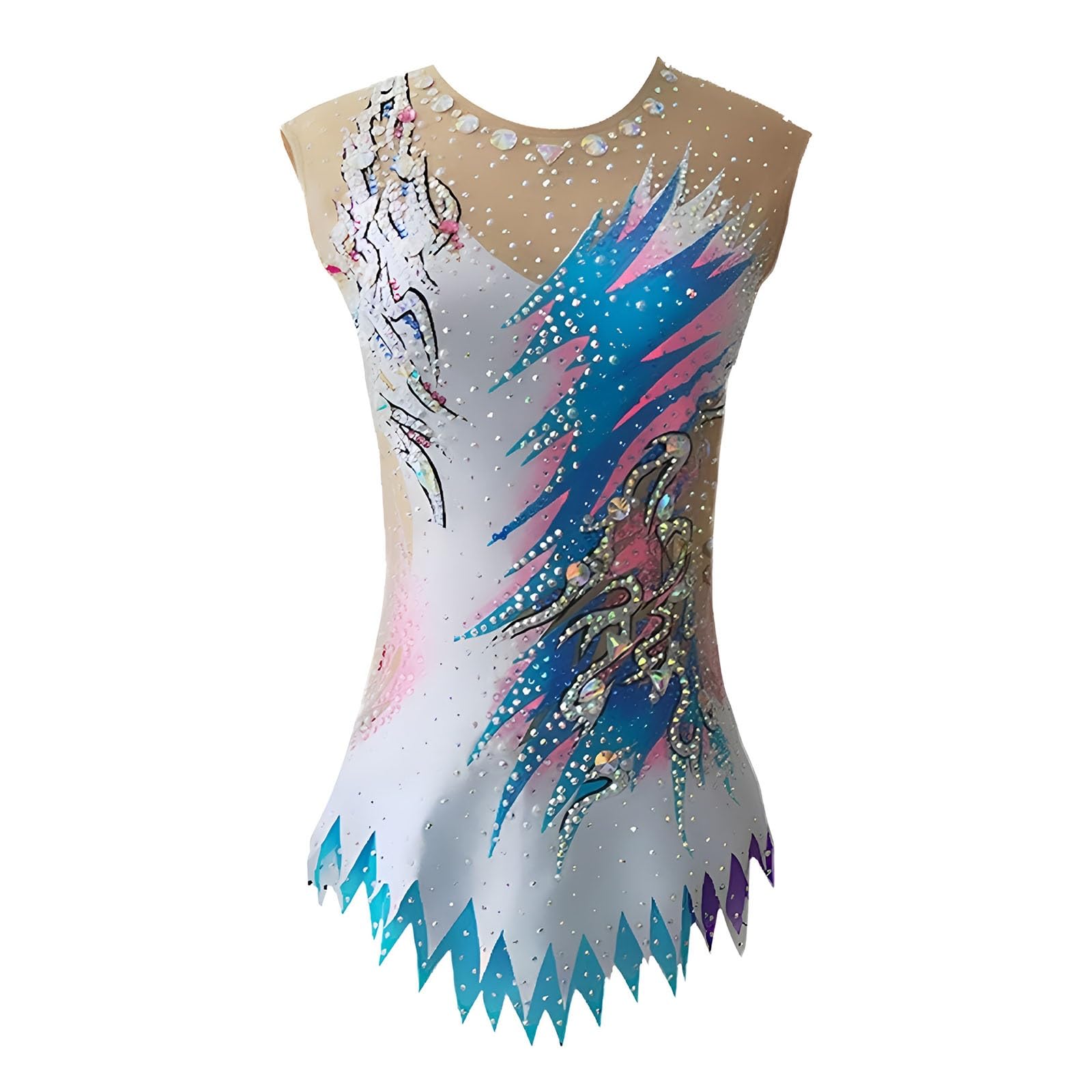 Maillot De Gimnasia Rítmica Sin Mangas for Niña, for Competición, Transpirable Y Flexible.