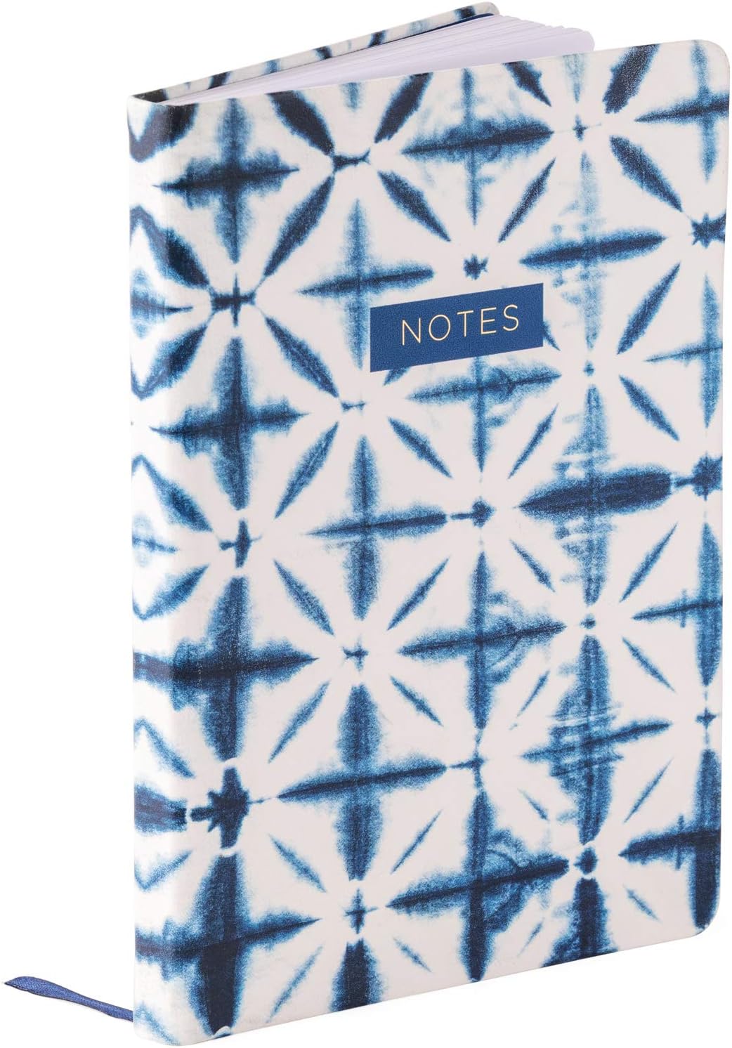 Eccolo Medium Lined Journal Notebook, Flexible Cover, A5 Writing Journal, 256 Ruled White Pages, Ribbon Bookmark, Lay Flat, Notebook for Work or School, Shibori (5.75-x-8.25 inches)