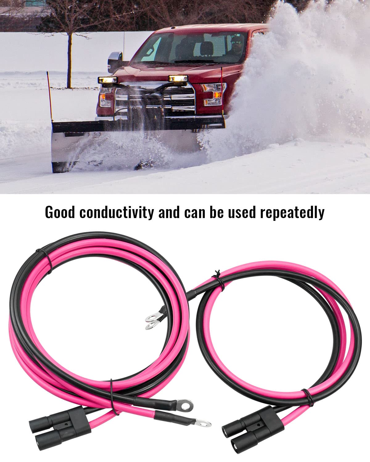 Truck and Plow Side Repair Harness Kit Replace HYD01684 HYD01690 Fit for BOSS Plows, Snow Plow Power Ground Cable Truck Plow Side