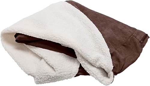 Miniatura 7 de Cama Furhaven de sherpa y gamuza acogedora - Funda de repuesto para cama de perro, color gris, 44 pulgadas