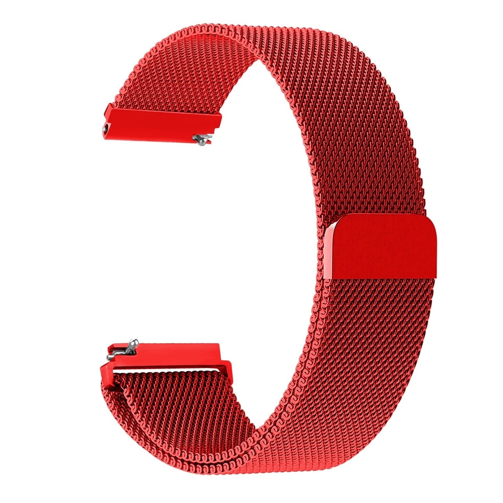 Cinturino per orologio in maglia milanese da 20 mm, 22 mm, in acciaio inox, magnetico, per Amazfit Bip 6 5 GTS 3 2 GTR 3 Pro 42 47 mm Stratos 3 (rosso, cinturino da 22 mm)
