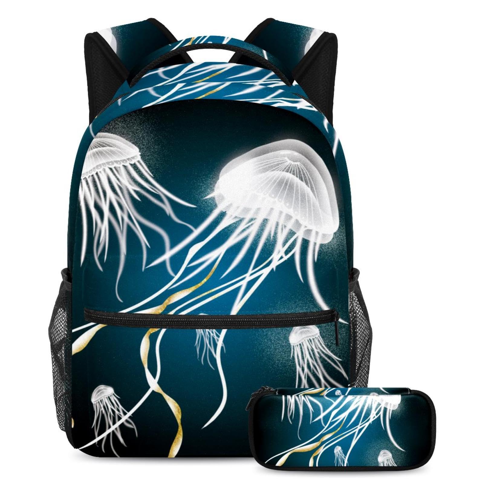 Sacs à dos garçons et filles avec motif original méduse blanche - 7