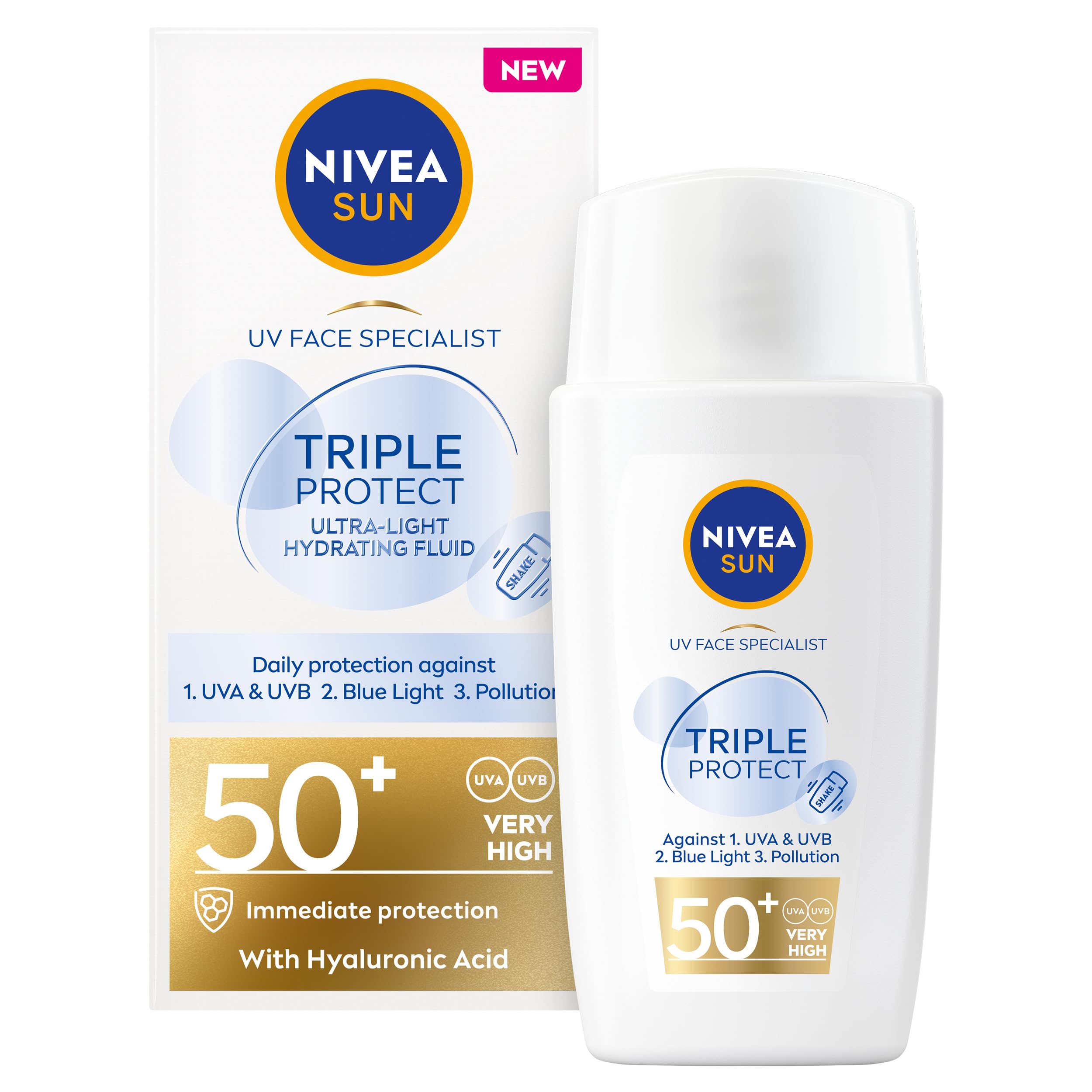 Nivea Unisex Clear Uv Face Specialist Triple Protect Spf50+ Fluid 40Ml In