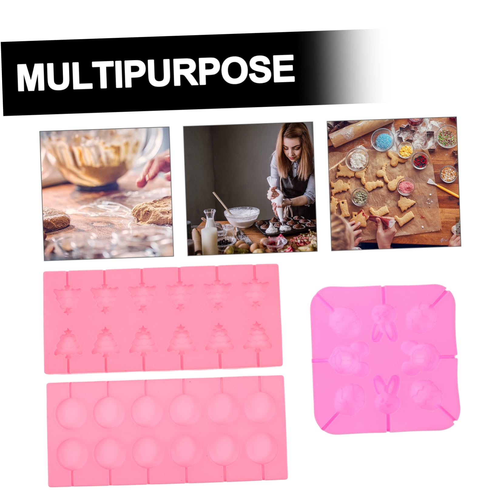 Moule en Silicone de Noël 1 Set pour Sucettes et Bonbons