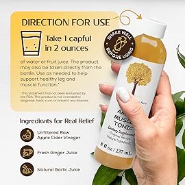 Caleb Treeze Old Amish Muscle Tonic 8 fl oz, Leg Cramps Relief, Foot Cramps Relief, Restless Legs, Muscle Cramps & Spasm Relief