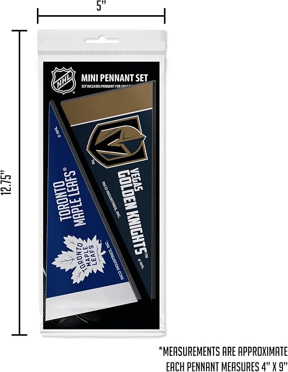 Rico Industries NHL Hockey Complete 4 x 9 Felt Mini Pennant League Set (Includes ALL Teams)