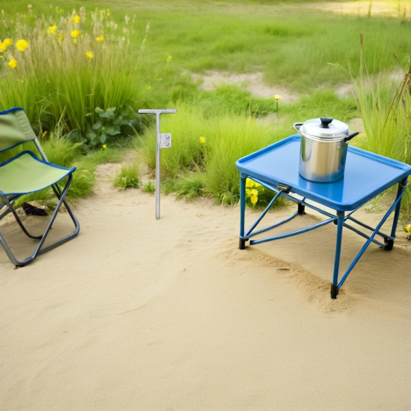 TEHAUX Barra di Messa a Terra Elettrica Zincata 12x500mm a T Doppia Foratura, Picchetto di Terra Portatile per Impianti Elettrici Domestici e Industriali, Protezione Antigelo e Alta