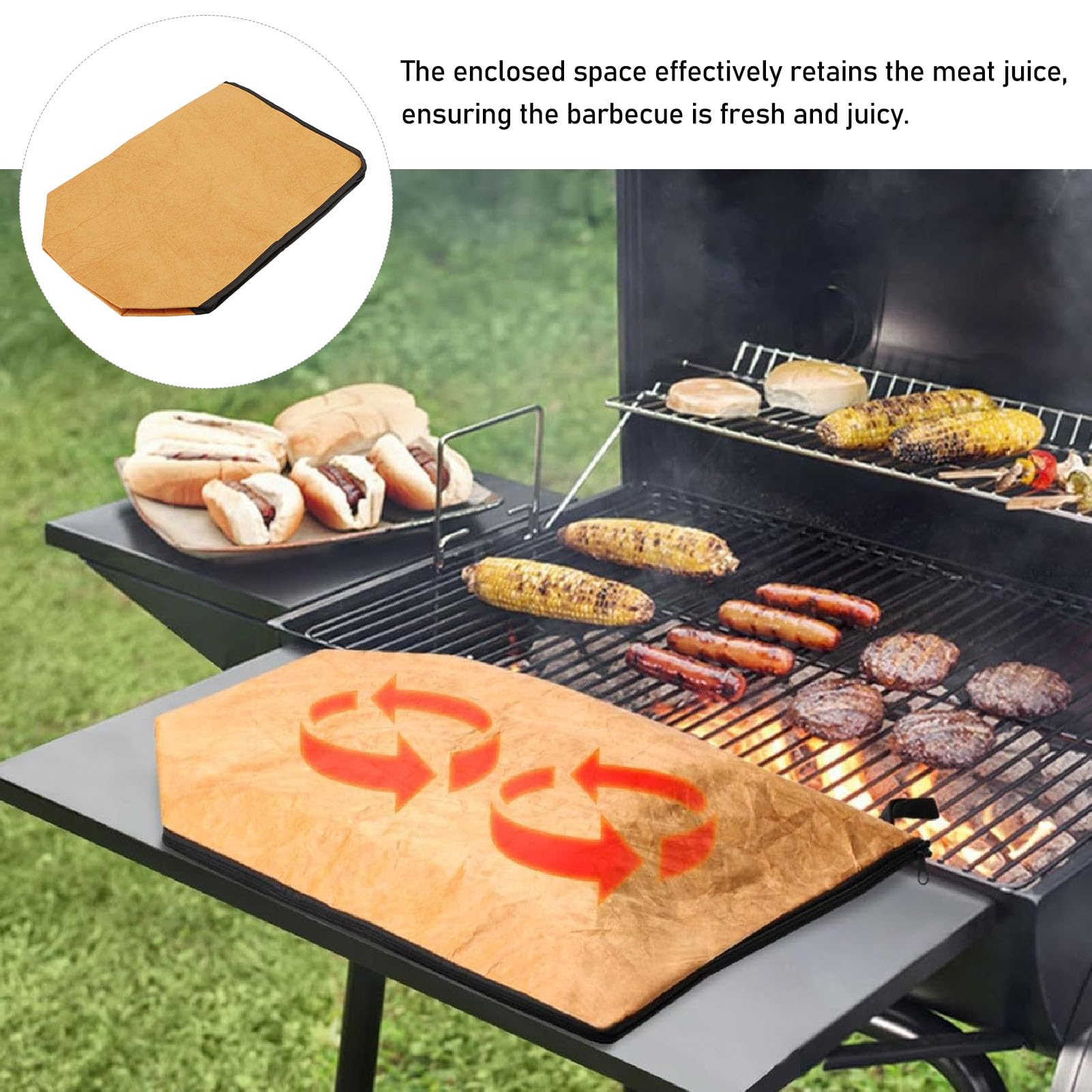 Grilldecke / Räuchertasche – Isolierter Ruhebeutel Mit Reißverschluss, 55 Cm – Für Rinderbrust, Truthahn & Grillfleisch