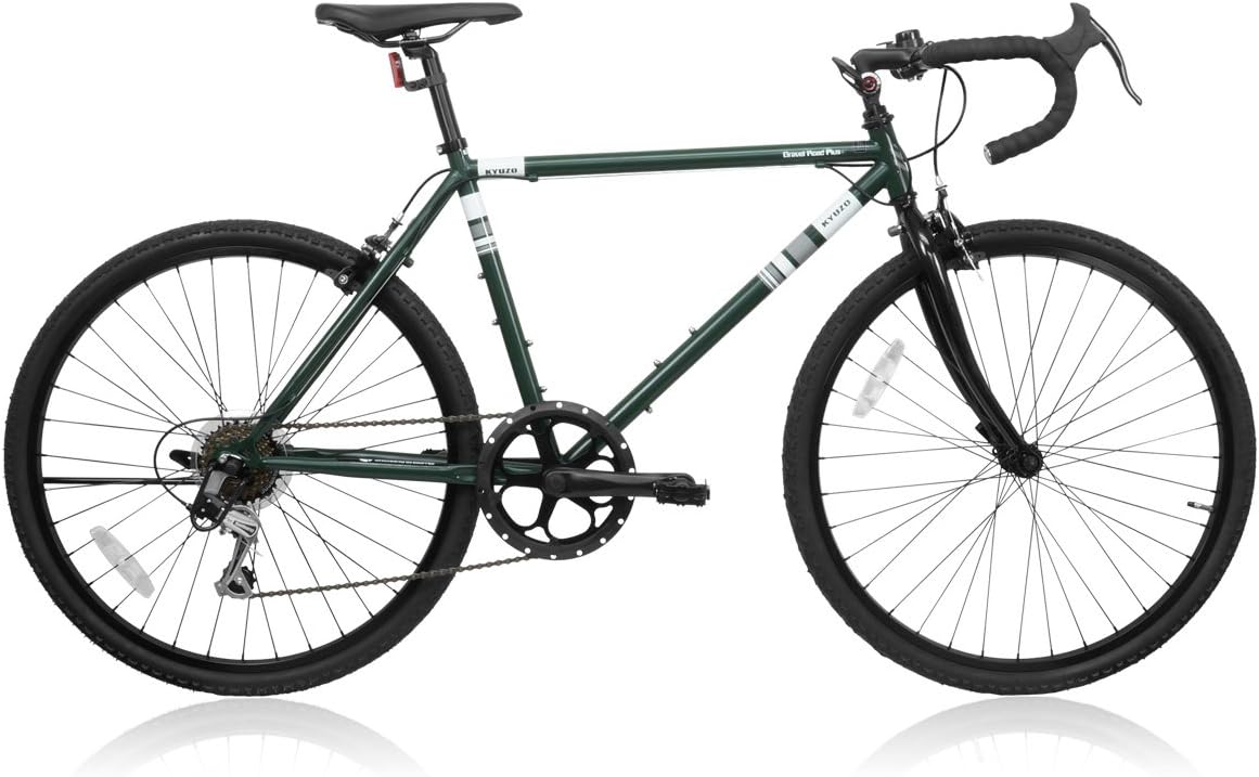 シクロクロス グラベルロードバイク 自転車 26インチ 外装7段変速付き KYUZO KZ-108 (マットミリタリーグリーン)