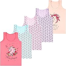 LOREZA ® 5 Mädchen Baumwolle Unterhemden Tank Top Kinder - Gr. 92-170
