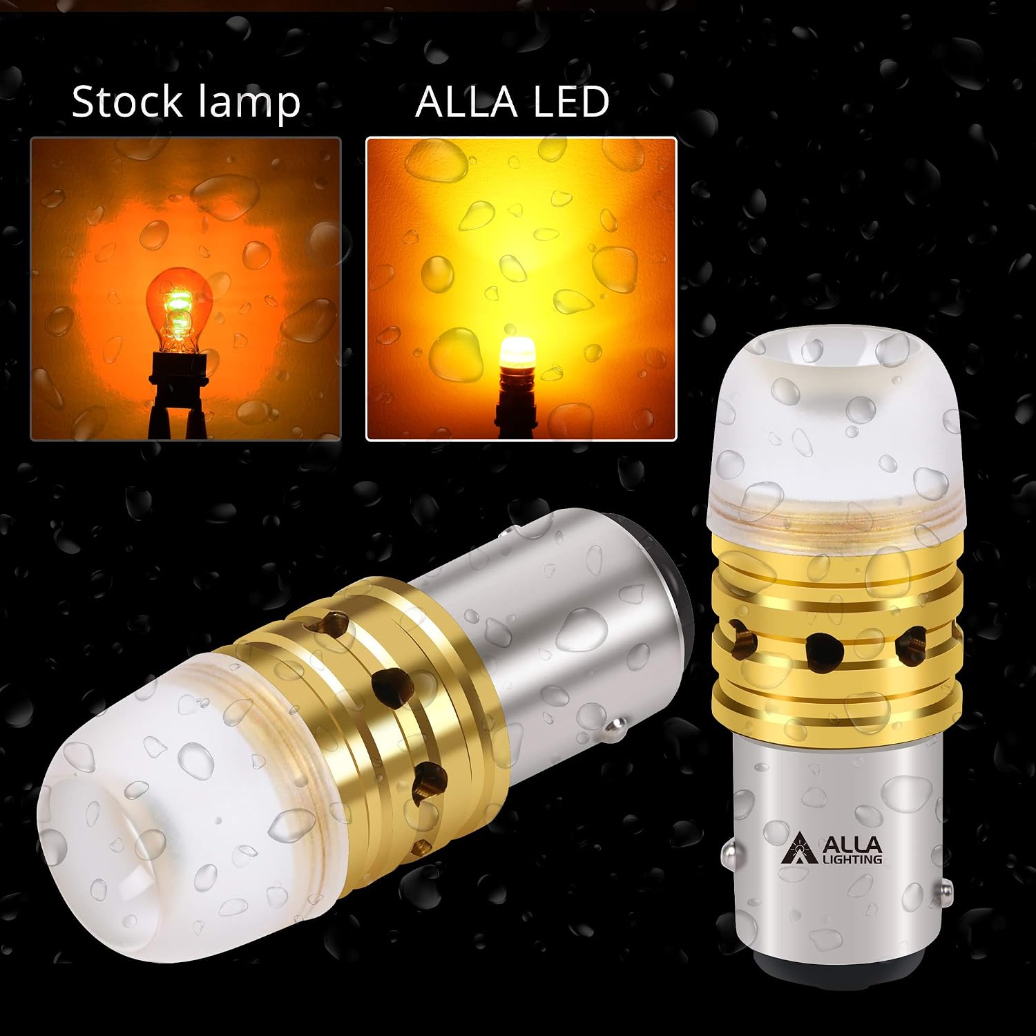 Alla Lighting Mini BAY15D 7528 1157 LED Bulbs Xtreme Super Bright 2525 20W SMD, Turn Signal Lights Replacement 1157NA 198NA 2357NA 2357A 1154 1034A 1157A 2057NA 2057A Amber Yellow