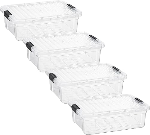 Miniatura 58 de Superio Cajas de almacenamiento transparentes con tapas, contenedores de plástico de 8.75 cuartos de galón para organizar, cajas apilables, sin BPA,