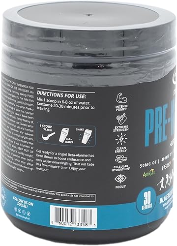 Miniatura 2 de All Natural Pre-Workout Powder with Electrolytes - Stim Free, Naturally Sweetened - High Powered & Loaded for Performance, Pumps, Focus & Energy -
