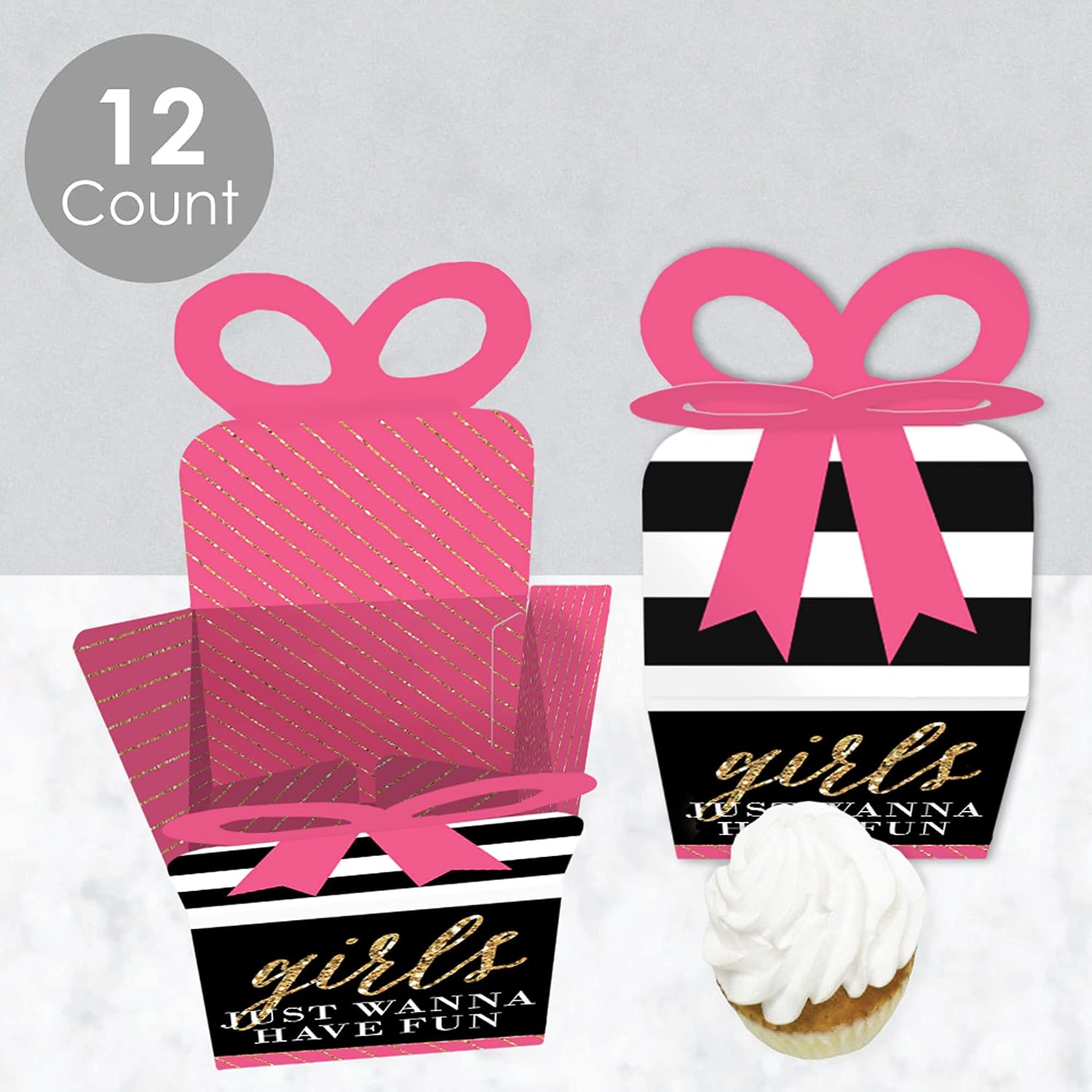 Girls Night Out - Bachelorette Favor Gift Boxes - Bow Boxes - Set of 12