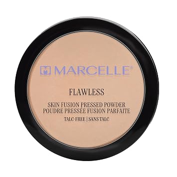 Marcelle Flawless Pressed Powder, Talc-Free, Hypoallergenic, Buff Beige | Pressed Powder with Hyaluronic Acid & Vitamin E, Fragrance-Free, Natural & Flawless Look