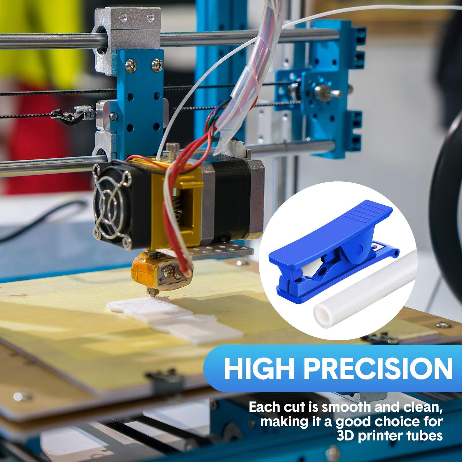 3 Pieces PTFE PlasticTubing Cutter Hose Tube Cutter Pipe Cutter Accurate Tube Cutting Tool for Nylon PVC PU Tube and Hose Cut up to 3/4 Inch OD Tube (Blue) - - 