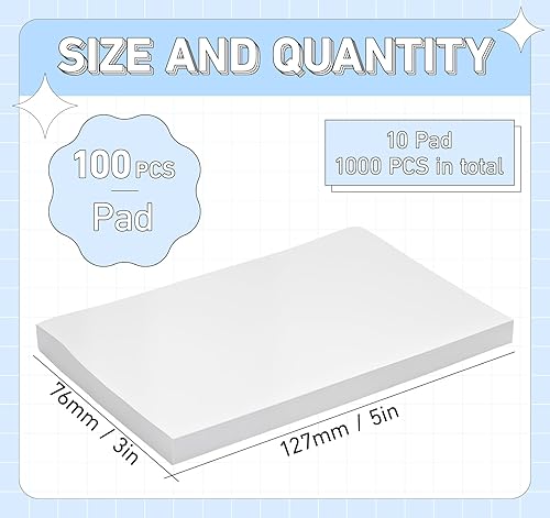 Miniatura 3 de 1200 pestañas adhesivas y 10 blocs de notas adhesivas blancas de 3 x 5 pulgadas